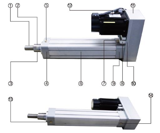 伺服電動缸廠家為您解析間接連接電缸結構圖